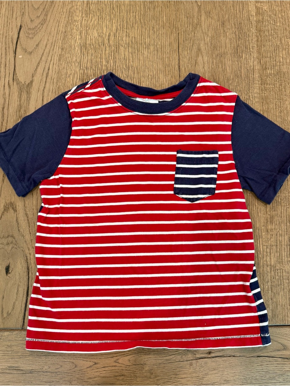 Hanna Andersson Boys Colorblock Stripe Pocket Tee Size 130 (US 8)